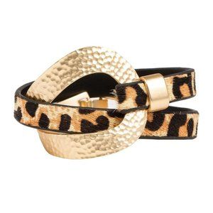 Saachi Wild Loop Hammer Metal & Leather Leopard